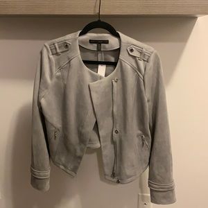 Grey, White House Black House Ultra Suede Moro Jacket, never worn